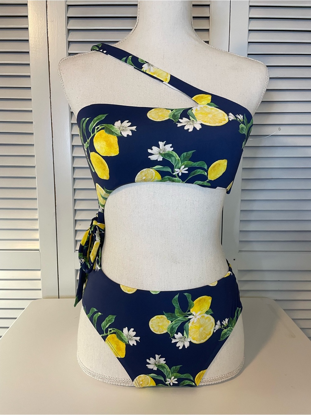 NWT - WET Lemon & Navy Swimsuit - Sz L